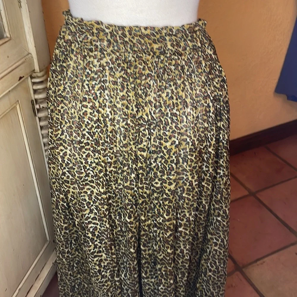 Leopard print boho skirt